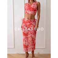 Flowing chiffon bikini outerwear set SET115