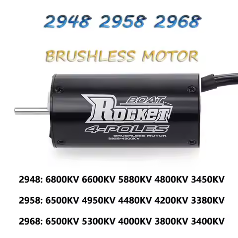 ROCKET-RC 2948 2958 2968 Waterproof Brushless Motor 6500/4800/4200/3800KV 3.175/4mm Shaft for RC 600
