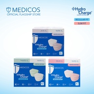 MEDICOS HydroCharge 4 Ply Surgical Face Mask Regular And Slim Fit - Duo Color (1 Box)