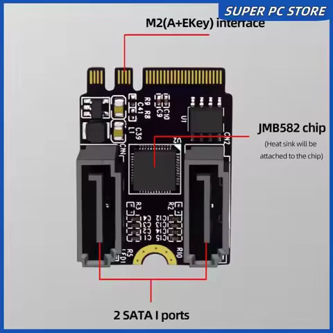 M2 To SATA3.0 Expansion Card PCI-E3.0 KEY A + E WIFI M.2 To SATA Expansion Card Adapter Without Driv