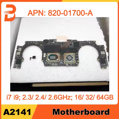 Original Motherboard 820-01700-A i7 i9 16GB 32GB 64GB For MacBook Pro 16" A2141 Logic Board With Tou