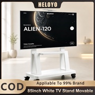 Heavy Duty TV Stand 32-85 Inch White Movable Universal Penyangga TV