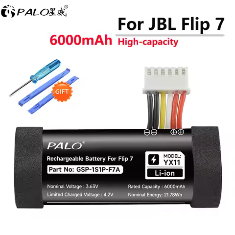 PALO 3.63V Battery For JBL Flip 7 Flip7 Rechargeable Battery GSP 1S1P-F7A For Kaleidoscope 7 Wireles