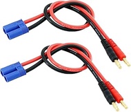 2pcs EC5 Male Connector to 4MM Banana Plug Battery Charging Cable with 0.3m 12AWG 30cm(W39-2)