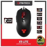 FANTECH รุ่น X5 Lite Optical Macro Key RGB Gaming Mouse เมาส์เกมมิ่ง ออฟติคอล ตั้งมาโครคีย์ได้ ความแม่นยำสูงปรับ DPI 200 - 4800 เหมาะกับเกมส์ MMORPG(BNS) FPS MoBA (สีดำ)