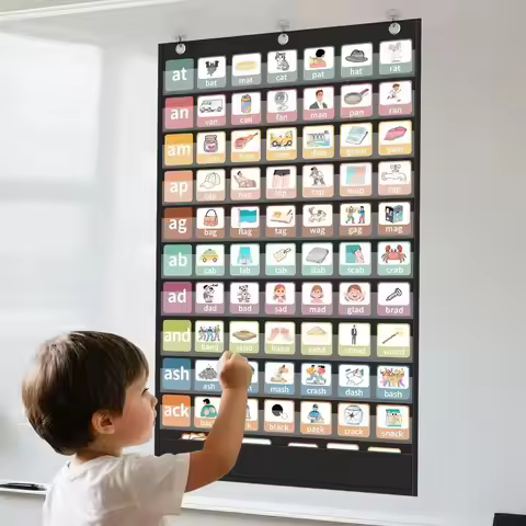 Standard Pocket Chart Clear 10 Pockets Chart for Classroom Heavy Duty Hanging Pocket Chart for Word