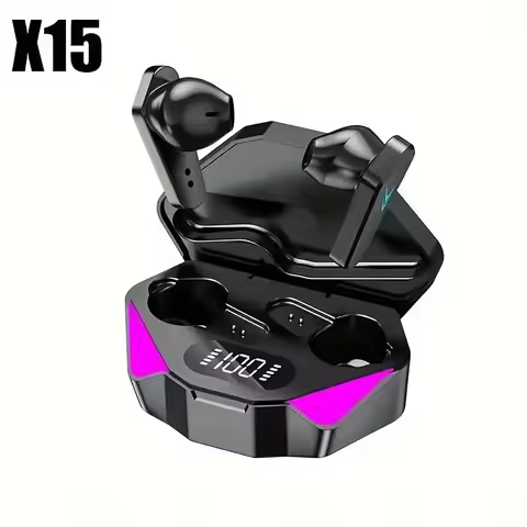 X15 Mechanical Style Touch Control Wireless Stereo Earphones TWS Bluetooth Earbuds with Battery Disp