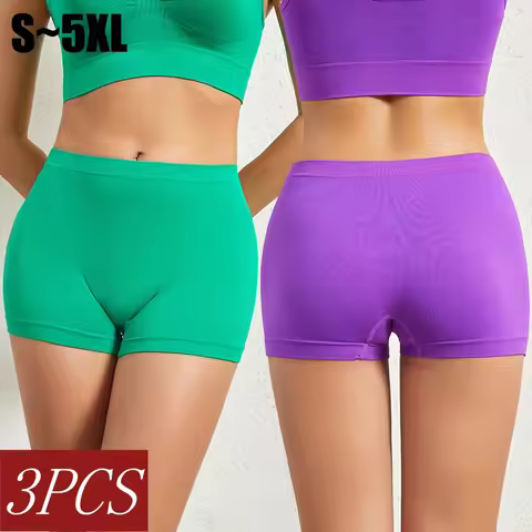 3Pcs/Set Boyshort Seamless Panties Women Low Rise Sports Underwear Comfort Breathable Lingerie Femal