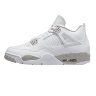 Air Jordan 4 AJ4 White Oreo White Gray Splash Ink Cement Mid-Top Basketball Shoes CT8527-100
