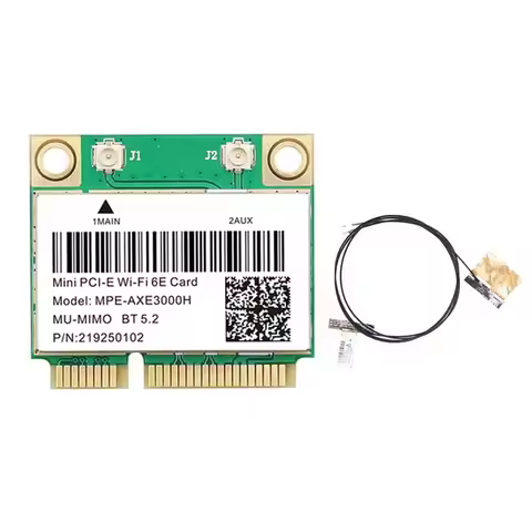 A01E-MPE-AXE3000H Wifi Card+Antenna For BT 5.2 802.11AX 2.4G/5G/6Ghz Wlan Network Card