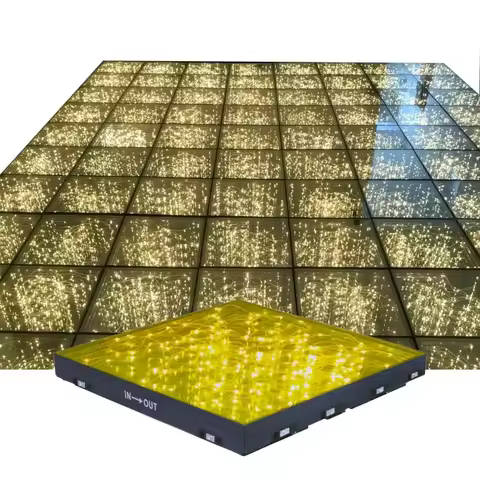 12 pieces 3D Mirror Magic Stars Abyss LED Dance Floor 50*50cm Square RGB LED Dance Floor