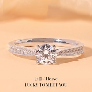 1 Karat công chúa mạ pt950 mosanite Nhẫn kim cương của phụ nữ Châu Âu và mỹ nhẫn cầu hôn