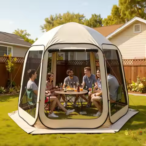 Screen House Tent, 10 X 9.2 Ft, 4-8 Person Pop Up Screen Tent, Portable Screened In Canopy With Carr