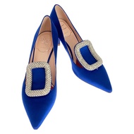 Roger Vivier 水晶藍色緞面高跟鞋二手女款 #36 1/2