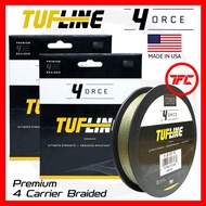 TUF-LINE 4ORCE 4X Premium 4 Carrier Braided Line 125YDR Braid Made In USA X4 Casting PE TufLine
