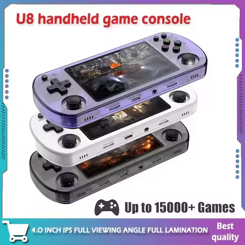 Open Source U8 Handheld Game Console 4.0 Inch IPS Screen Retro Linux System Portable Video Player 64