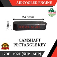 Rectangle Key Camshaft 186F-192F Aircooled Diesel Engine  10HP 12HP 14HP 16HP