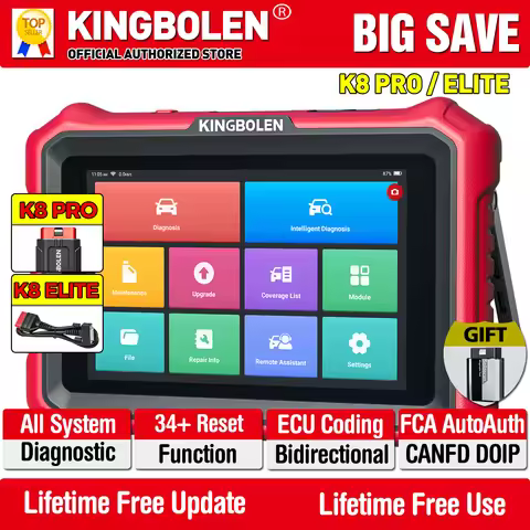 [Lifetime Free Update] KINGBOLEN K8 PRO Elite Bidirectionnal OBD2 Scanner ECU Coding CANFD FCA All S