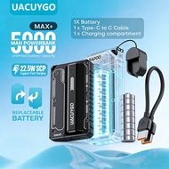 UACUYGO  Powerbank 5000mAh Lightweight PD20W/22.5W Quick Charger With Removable Dual Head 2in1 Cable
