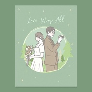 【花花款】電子檔 | 婚紗似顏繪 婚紗插畫 客製插畫