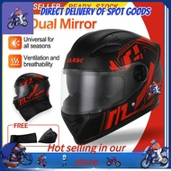Motorcycle protective gear ♠Double Lens Motorcycle Helmet Motor Half Helmet Electric Motor Helmet Half Cut Helmet Topi Keledar Motosikal 摩托车头盔☃