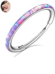 Hinged Opal Humming Hoops - 16/18/20g 316l Surgical Steel Hinged Hoop Nose Rings Septum Rings Conch 