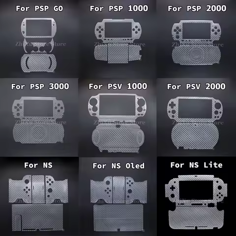 1PC Anti Scratch Carbon Fiber Full Body Skin Sticker Protective Film For PSP E/GO/1000/2000/3000/ PS