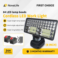 8 Inch Cordless LED Work Light Spot/Flood Emergency Light 298VF Lithium Battery Outdoor Flood Light