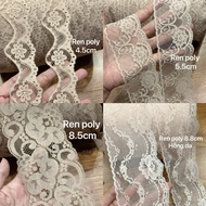 Poly lace decorative border 4-5cm to 8.8cm 3m