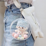 10cm Cotton Doll Outing Bag Transparent Round Can Hang Baby Bag Doll Plush 10CM Walking Baby Bag Sto