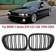 For BMW 5 Series E39 525 528 1999-2003 Front Hood Grill Gloss Black Grille Car Kidney Grilles Racing