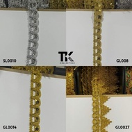 (1METER)GOLD LACE FOR TRADITIONAL CLOTHES KADAZAN DUSUN / RENDA EMAS RENDA SILVER ETCNIC LACE RIBBON