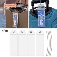 PEONYTWO Suitcase Label Holder, Zip Seal Pouch PVC Cruise Luggage Tag Holders, Durable Steel Wire Ca