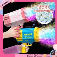 FREE BUBBLE🎁 69/132 Holes Electric Bubble Gun Toys Machine Rocket Launcher Cool Light Outdoor Play f