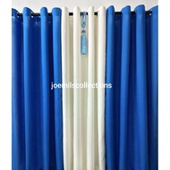 3 In 1 Very Affordable Plain Blue Ring Curtains, 5.6ft -9ft