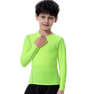 Boy's Compression Shirt Long Sleeve TShirt Fitness tops rashguard exercise Kids Boys Clothes sports t shirt kids gym shirt train