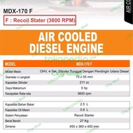 Hemat Mesin Penggerak Solar 5 Hp Diesel Mdx 170 F Mdx-170F