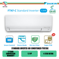 Daikin FTKF35C Standard Inverter Air Conditioner FTKF R32 Aircond 1.5HP 4 Star Rating FTKF35CLF Penghawa Dingin