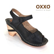 OXXO รองเท้าเพื่อสุขภาพ รองเท้าส้นสูงพร้อมสายรัดส้น งานเย็บมือทนทาน สวมใส่สบาย น้ำหนักเบามาก 1a6171