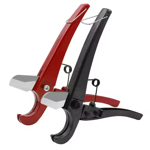 PVC Pipe Cutter 1-1/4inch 32mm Ratchet Cuts Plastic Tube Pipe Shear Scissors PU/PP/PE/PPR Hose Cutti
