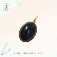 [Kedai Emas Gemilang] 300833 {YS}Black Stone Gold Pendant (5.7Mm) (5.41G) [800 Gold]