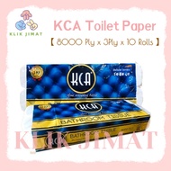 READY STOCK[100% Pure Pulp] KCA Bathroom Tissue Toilet Roll 8000 Ply x 3Ply x 10 Rolls