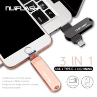 OTG USB 128GB 256GB Flash Drive For iPhone and TypeC phone Pen Drive 8GB 16GB 32GB 64GB Memory Stick for X/8/7/7 Plus/6/6s/5/SE