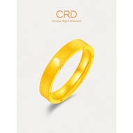 CRD CRD Gold Ring Heart Brushed Pure Gold 999 Ring Solid Wedding Ring Men Women Couple Ring Three Go