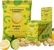 Proper Wild Vegan Energy Gummies with L-Theanine & Organic Caffeine, Clean Energy & Focus, Plant-Bas