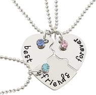 Best Friend Necklaces for 3/4 BFF Pendant Necklace Heart Puzzle Matching Necklace Forever and Ever F