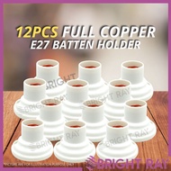12PCS E27 Batten Holder Wedge Holder Wall Mount Lamp E27 Lamp Holder Lampu Mentol Gantung Lampu Sili