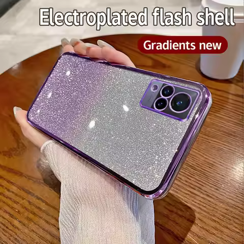 Fashion Shiny Glitter Case For VIVO V11i V15 V17 V20 Pro V20SE V21 V21E V25 V29 Lite V29E Plating So