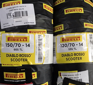 ยางพีราลี่PIRELLI ROSSO SCOOTER ใส่ AEROX อัพไซส์ยางหน้าและหลัง 120/70-14  150/70-14