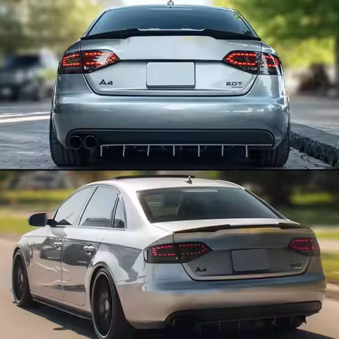 For Audi A4 B8 8K2 S4 RS4 Trunk Spoiler S-line Saloon 2008 2009 2010 2011 2012 Gloss Black Rear M4 S